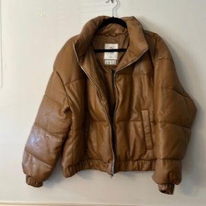 New with tags A&F vegan leather bomber style winter coat